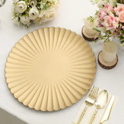 6 pcs 13" Scalloped Shell Pattern Plastic Serving Plates