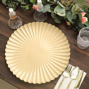 6 pcs 13" Scalloped Shell Pattern Plastic Serving Plates