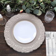 6 pcs 14" Round Baroque Metallic Charger Plates