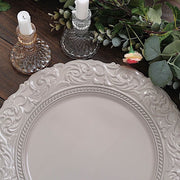 6 pcs 14" Round Baroque Metallic Charger Plates