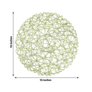 6 pcs 15" wide Round Metallic String Placemats
