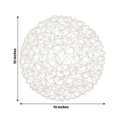 6 pcs 15" wide Round Metallic String Placemats