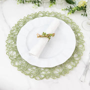 6 pcs 15" wide Round Metallic String Placemats