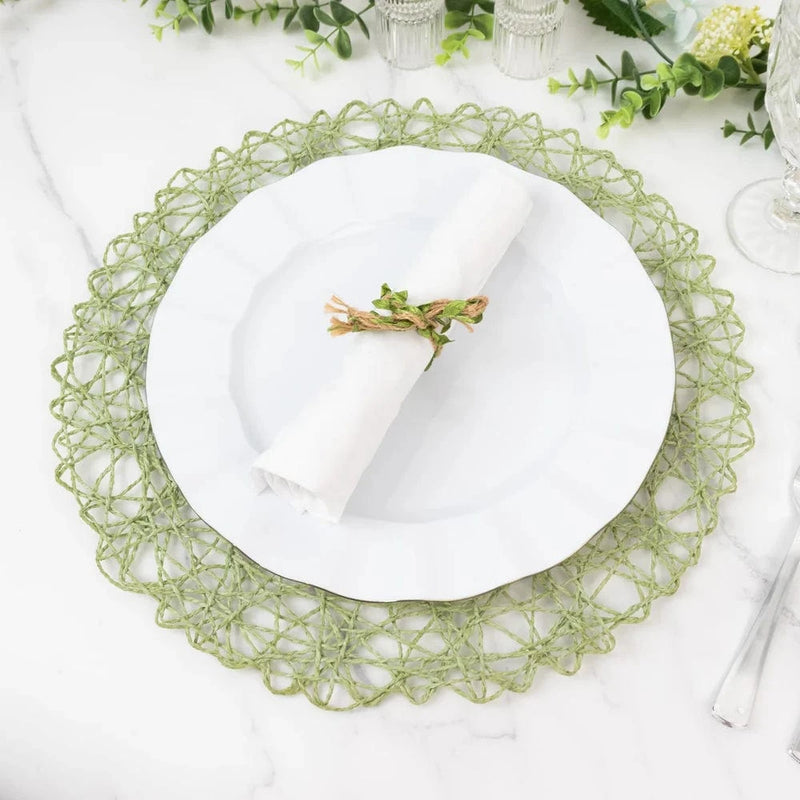 6 pcs 15" wide Round Metallic String Placemats
