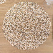 6 pcs 15" wide Round Metallic String Placemats