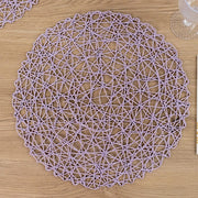 6 pcs 15" wide Round Metallic String Placemats