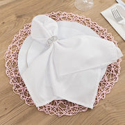6 pcs 15" wide Round Metallic String Placemats