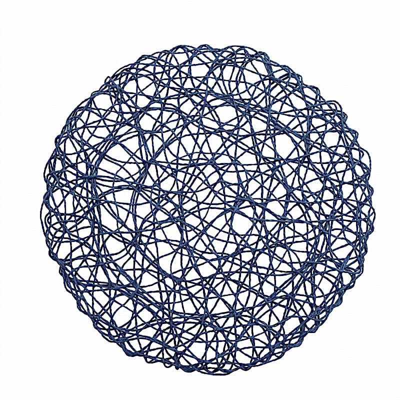 6 pcs 15" wide Round Metallic String Placemats