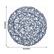 6 pcs 15" wide Round Metallic String Placemats
