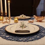 6 pcs 15" wide Round Metallic String Placemats