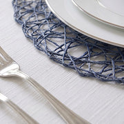 6 pcs 15" wide Round Metallic String Placemats