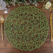 6 pcs 15" wide Round Metallic String Placemats