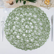 6 pcs 15" wide Round Metallic String Placemats