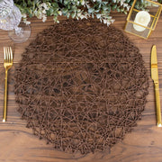 6 pcs 15" wide Round Metallic String Placemats