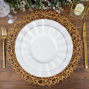 6 pcs 15" wide Round Metallic String Placemats