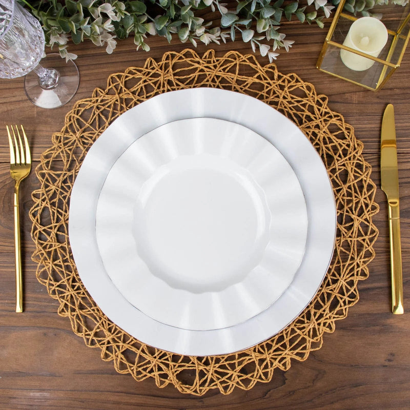 6 pcs 15" wide Round Metallic String Placemats