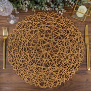 6 pcs 15" wide Round Metallic String Placemats