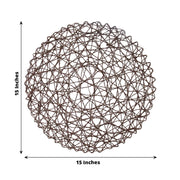 6 pcs 15" wide Round Metallic String Placemats