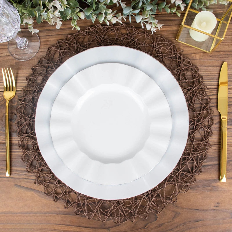 6 pcs 15" wide Round Metallic String Placemats