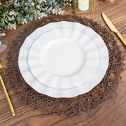 6 pcs 15" wide Round Metallic String Placemats