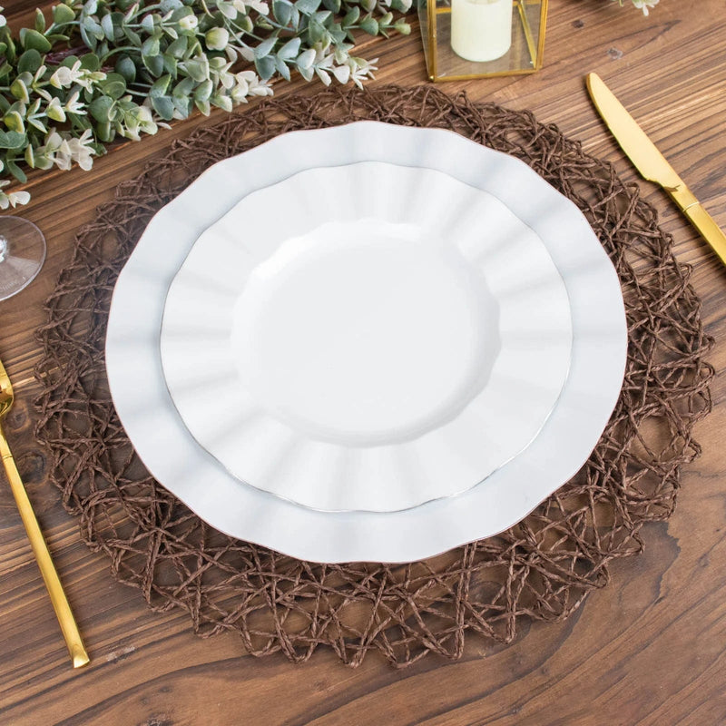 6 pcs 15" wide Round Metallic String Placemats