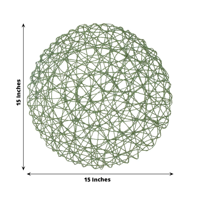 6 pcs 15" wide Round Metallic String Placemats