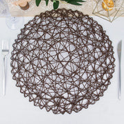 6 pcs 15" wide Round Metallic String Placemats