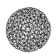 6 pcs 15" wide Round Metallic String Placemats PLMAT_METR01_BLK