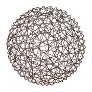 6 pcs 15" wide Round Metallic String Placemats PLMAT_METR01_BRN