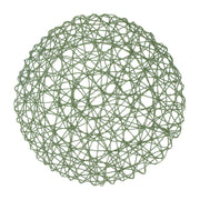 6 pcs 15" wide Round Metallic String Placemats PLMAT_METR01_MOSS