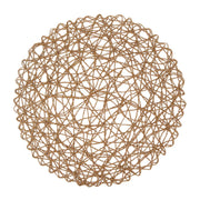 6 pcs 15" wide Round Metallic String Placemats PLMAT_METR01_NAT
