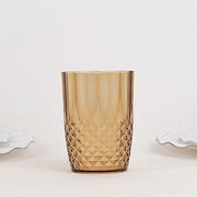 6 pcs 16 oz Crystal Cut Plastic Drinking Glasses - Disposable Tableware