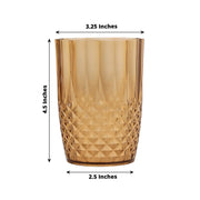6 pcs 16 oz Crystal Cut Plastic Drinking Glasses - Disposable Tableware