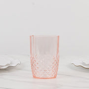 6 pcs 16 oz Crystal Cut Plastic Drinking Glasses Tumblers - Disposable Tableware