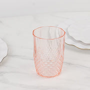 6 pcs 16 oz Crystal Cut Plastic Drinking Glasses Tumblers - Disposable Tableware