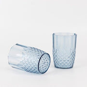 6 pcs 16 oz Crystal Cut Plastic Drinking Glasses Tumblers - Disposable Tableware