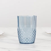6 pcs 16 oz Crystal Cut Plastic Drinking Glasses Tumblers - Disposable Tableware