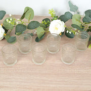 6 pcs 2.5" Glass Votive Candle Holders with Primrose Design - Clear CAND_HOLD_009_S_CLR