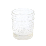 6 pcs 2.5" Glass Votive Candle Holders with Primrose Design - Clear CAND_HOLD_009_S_CLR