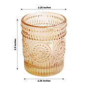 6 pcs 2.5" Mercury Glass Votive Candle Holders with Primrose Design