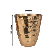 6 pcs 5.5" tall Gold Hammered Planter Pots with Gold Hammered Planter Pots PLNT_PLST_008_HAM_GOLD