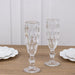 6 pcs 6 oz Crystal Cut Champagne Flute Glasses - Disposable Tableware