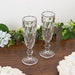 6 pcs 6 oz Crystal Cut Champagne Flute Glasses - Disposable Tableware