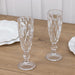 6 pcs 6 oz Crystal Cut Champagne Flute Glasses - Disposable Tableware
