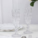 6 pcs 6 oz Crystal Cut Champagne Flute Glasses - Disposable Tableware