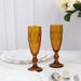6 pcs 6 oz Crystal Cut Champagne Flute Glasses - Disposable Tableware