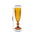 6 pcs 6 oz Crystal Cut Champagne Flute Glasses - Disposable Tableware