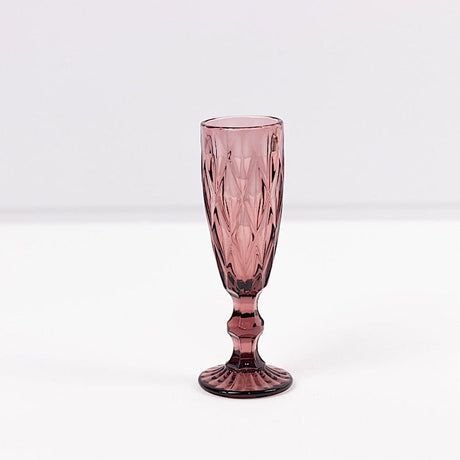 6 pcs 6 oz Crystal Cut Champagne Flute Glasses - Disposable Tableware GLAS_CUCP001_6_080