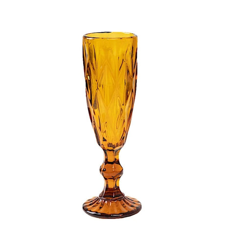 6 pcs 6 oz Crystal Cut Champagne Flute Glasses - Disposable Tableware GLAS_CUCP001_6_AMB