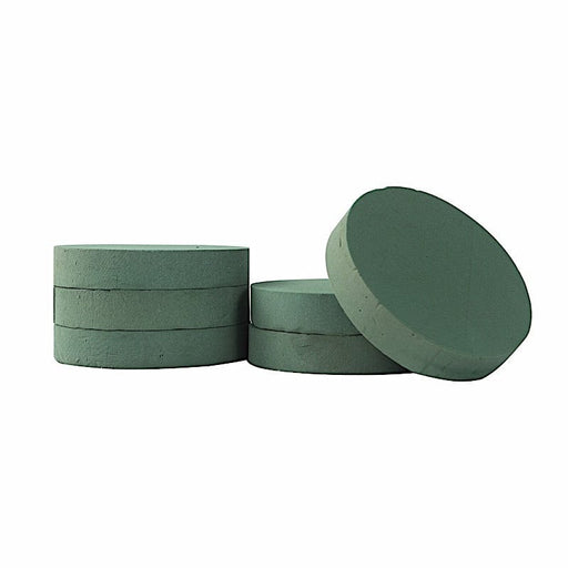 6 pcs 6" Round Floral Foam Blocks for Fresh Flowers - Green FOAM_ARTI_RND01_6_GRN